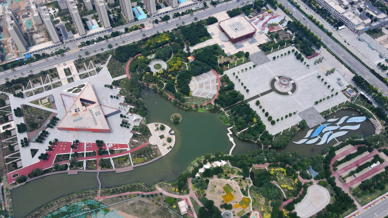 衡水市饒陽縣詩經文化廣場一景。 陳月振攝