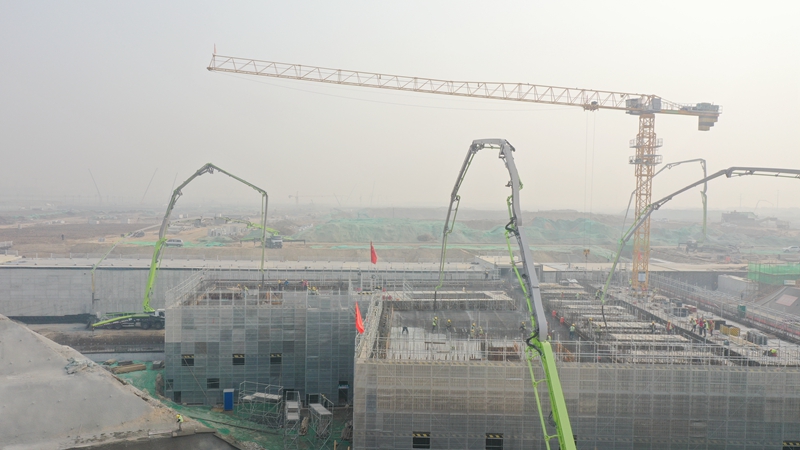 雄安新區河西110千伏變電站工程主體結構負二層混凝土澆筑工作順利完成