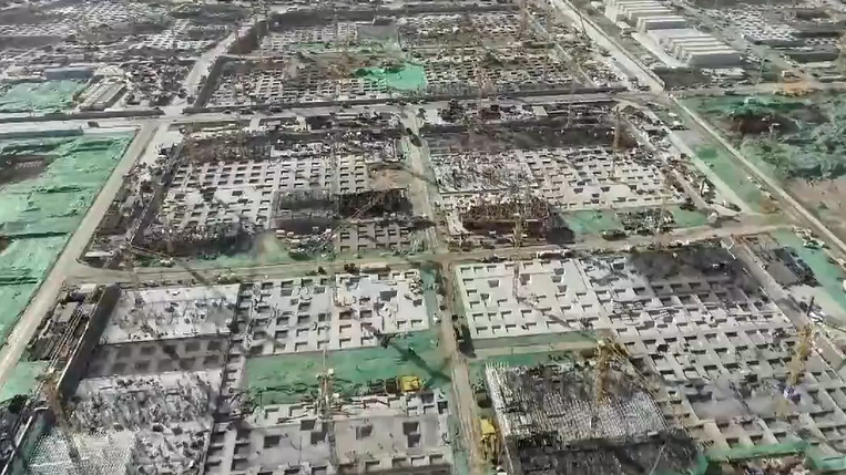 雄東片區A單元組團建設開啟地上主體結構施工