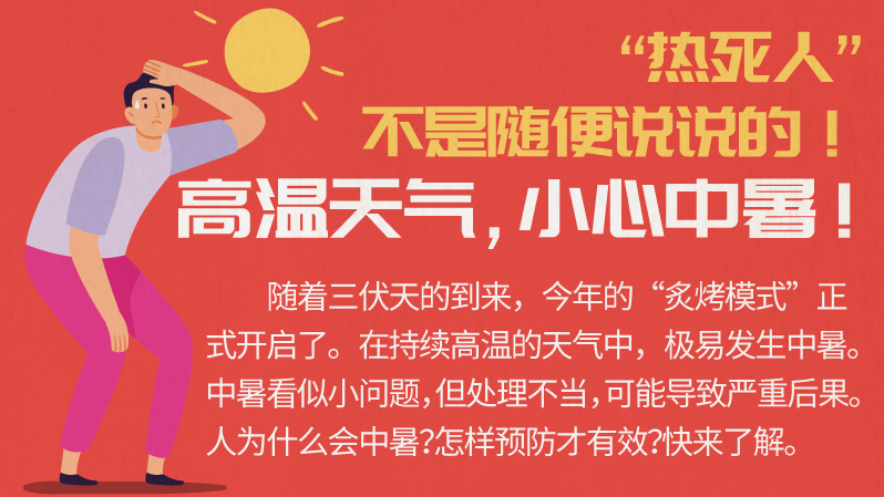 “熱死人”不是隨便說說的！高溫天氣，小心中暑！