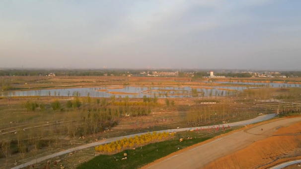 雄安：夕陽下，南拒馬河二期生態景觀美不勝收